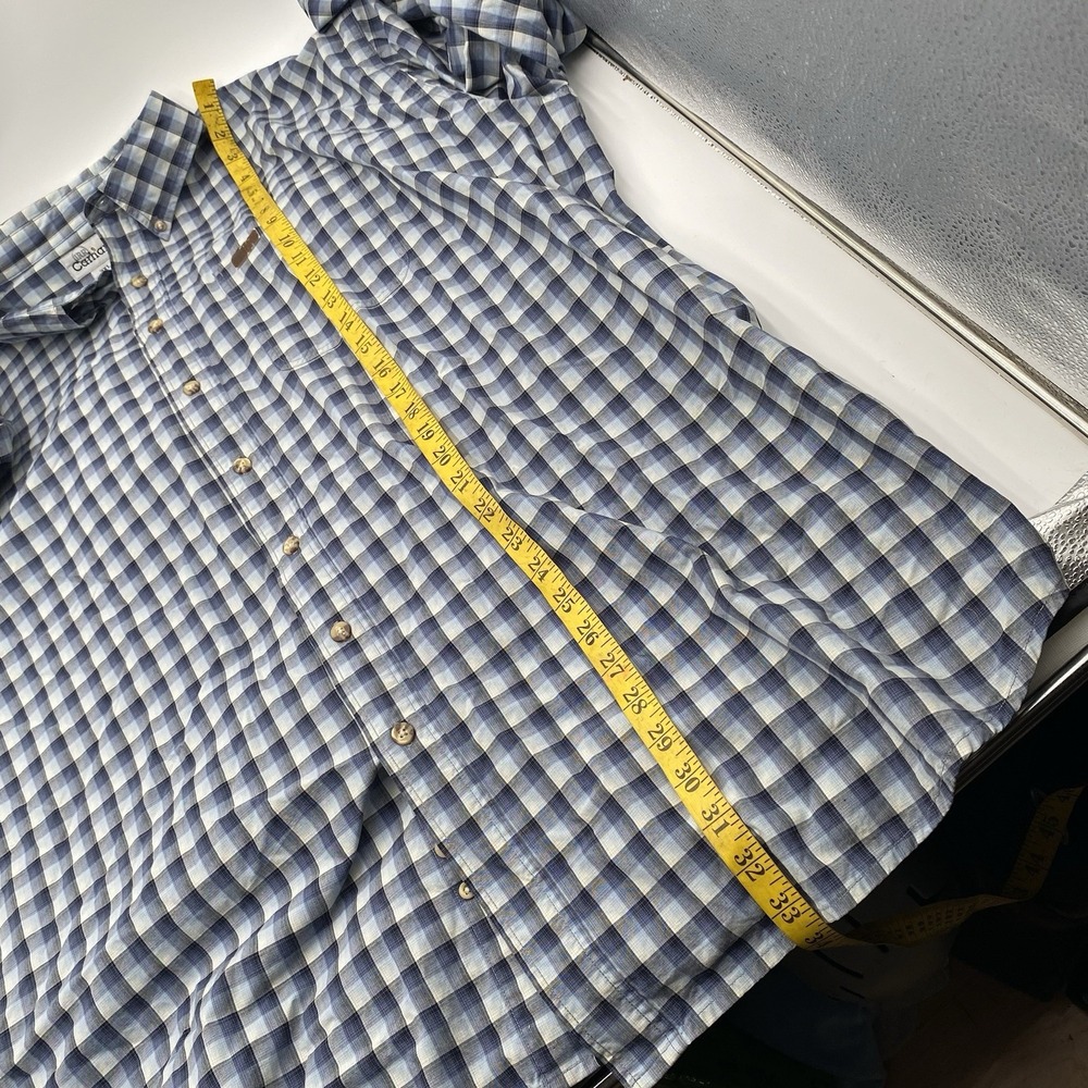 Carhartt Men 3XL Tall Blue Plaid Long Sleeve Relaxed Fit Button Down Shirt - Picture 7 of 10